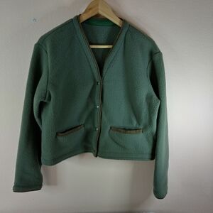 Woolrich women's shortie fleece jacket Olive green Size S